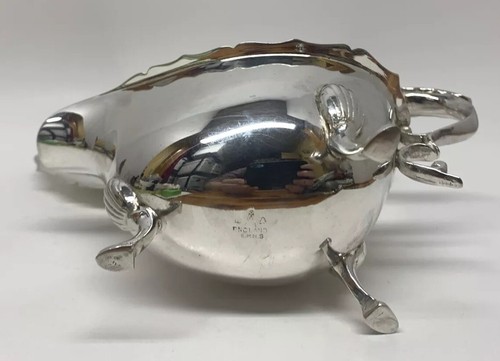 VTG WILLIAM ADAMS INC. EPNS Birmingham England Gravy Boat Set Plated Silver - Picture 4 of 15