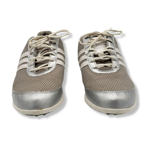 Adidas Adicross Spikeless Golf Shoes Womens 8.5 Silver Lace Up 675257 - Picture 3 of 9
