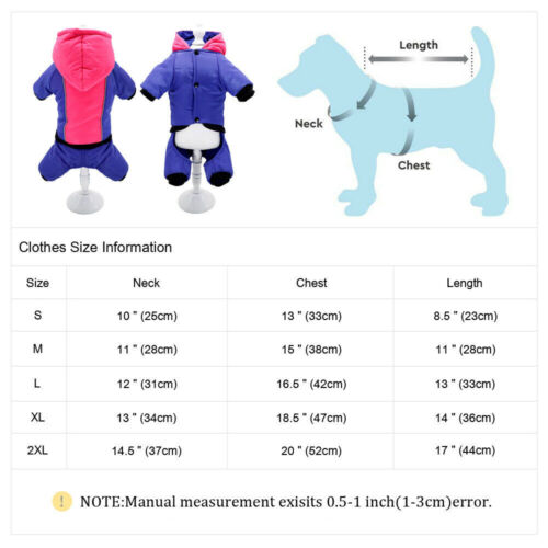 Dog Coat Winter Overall Winter Jacket with Hood Dog Clothes for Small Dogs - Picture 3 of 8