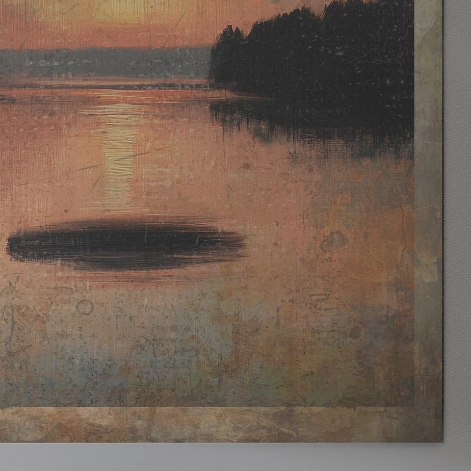 Arte de pared retro UFO SUNRISE LAKE, decoración alienígena celestial, póster UAP de ciencia ficción Foto 3 de 4