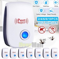 1-10X Ultrasonic Pest Repeller Electronic Indoor Plug in for Insects, Pest Contr