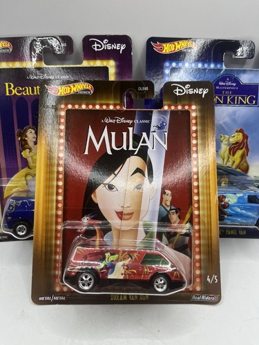 HOT WHEELS DISNEY SET OF 3 Of 5 Real Riders Collectable Mulan Lion Kind Beauty - Picture 4 of 4