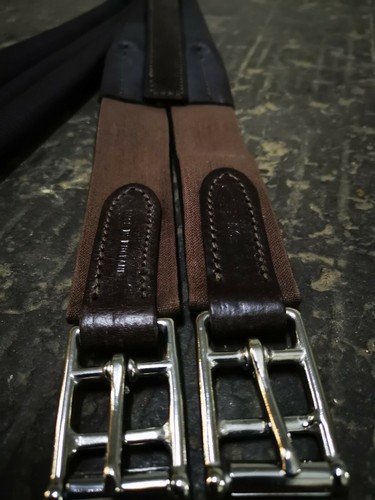 HERITAGE ATHERSTONE GIRTH BROWN 50" HERITAGE 100% ENGLISH MADE ELASTIC LEATHER - Picture 2 of 5