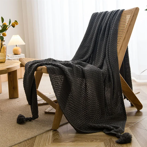 Nordic Blankets for Bed Sofa Couch Chunky Knit Bedspread Knitted Throw Blanket w - Picture 8 of 20