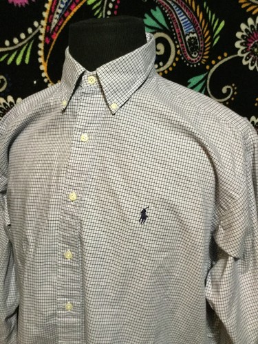Polo Ralph Lauren Oxford Herrenhemd klassische Passform Größe 16 Large blau