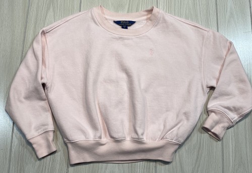 Polo Ralph Lauren Spell Out Sweatshirt Girls S Pink Crewneck Pullover - Picture 2 of 9