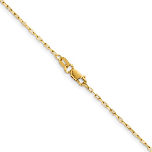 14k Yellow Gold Diamond-cut 1.2mm Solid Cable Chain Necklace 18" 1.59g for Mom - Picture 3 of 6