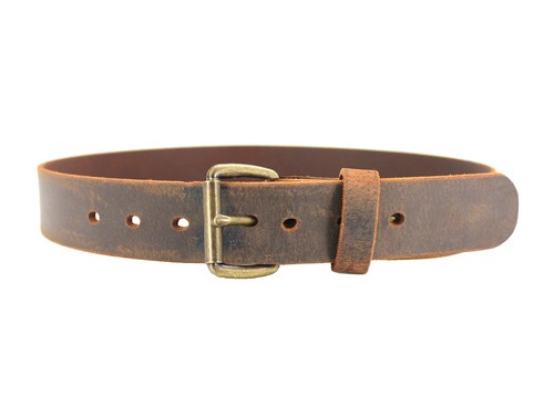 Distressed Leather Casual Belt - Premium Crazy Horse Water Buffalo Leather - Picture 1 of 2