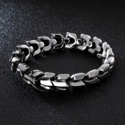 Herren Wikinger Drachenschuppen Armband Edelstahl Pfeil schwer nordisch Armband