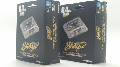 2 x Stinger 4 Gauge to 8 Gauge AWG Power Ground Amp Distribution Blocks SPD513