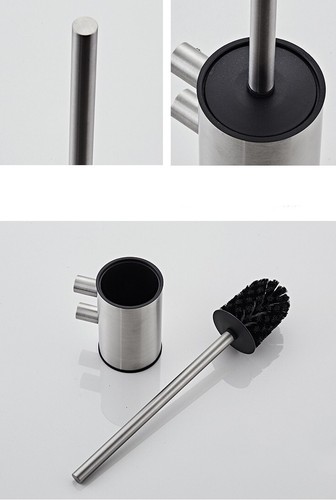 SUS304 Bathroom Round Toilet Brush Holder Set Cleaning Brush Tool Wall Mounted - Picture 10 of 17