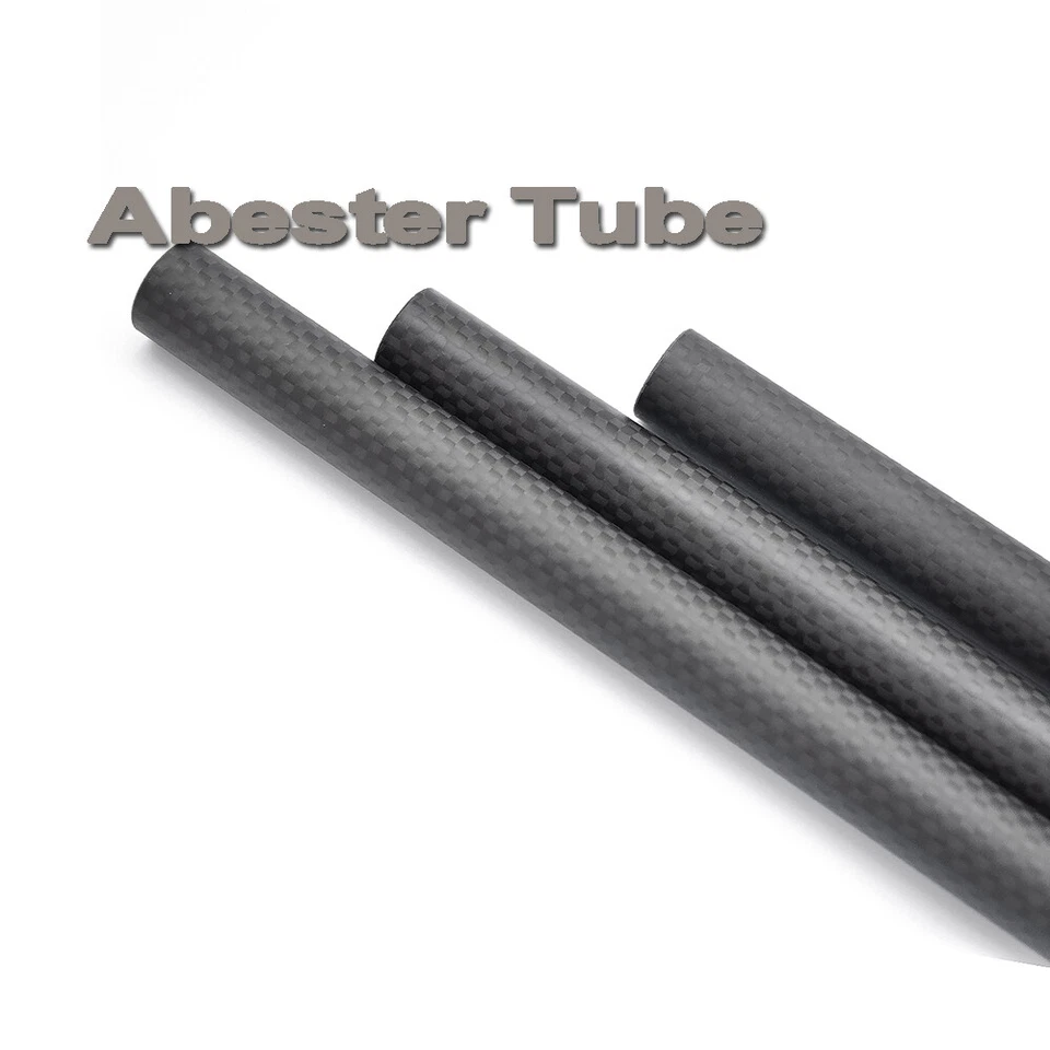 Tubo in fibra di carbonio OD 30 32 33 34 35 36 38 40mm x L500mm rotolo avvolto 1-2pz 3K  - Immagine 4 di 4