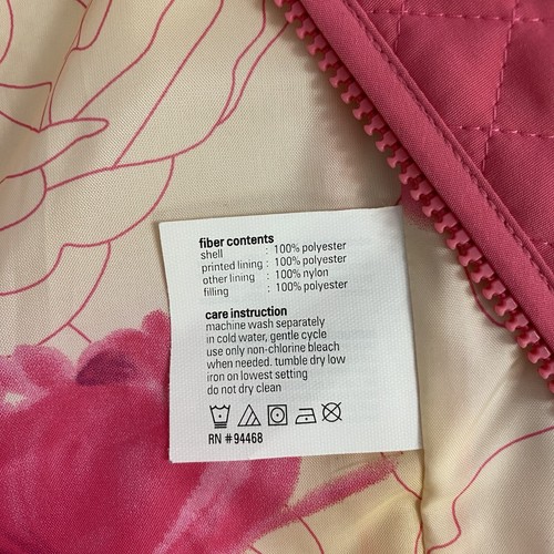 Espirit Coat Womens Large Quilted Jacket Pink Zip Up Cottage Work Office Casual - Picture 12 of 16