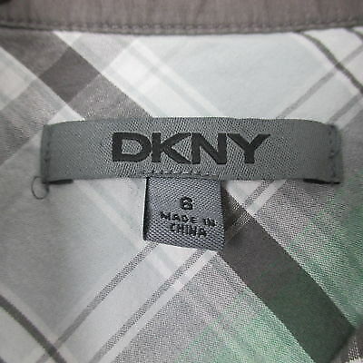DKNY Boys Long Sleeve Casual Dress Shirt Green Gray Black Size 6 - Picture 6 of 6