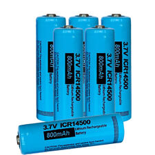 6PCS Rechargeable AA Li-ion Battery 14500 3.7V 800mAh Button Top for LED Lights 2.83 per gallon