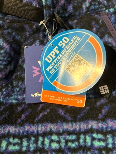 New COLUMBIA Without Walls Shorts Blue Fair Isle Print Polar Fleece sz M Hiking - Picture 3 of 12