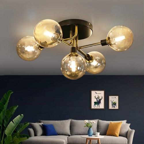 ZMH Deckenlampe LED Hängelampe Pendelleuchte 5/8-Flammig Glas Kugel G9 Innen - Bild 2 von 18