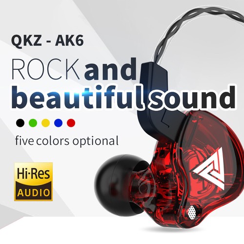 QKZ AK6 Sports Earphones, In ear Remote Control with Mic, Heavy Bass, Earphones - Picture 3 of 34