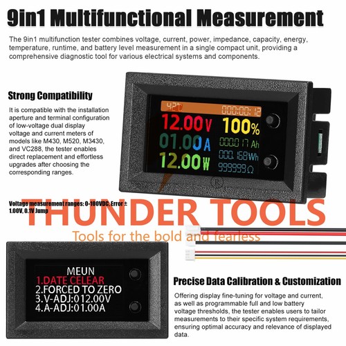 Probador multifunción Thunder Tools 9 en 1 pantalla a color IPS de 1,14 pulgadas - Imagen 20 de 35