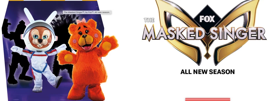 Juguetes de peluche McDONALD'S The Masked Singer 2023 JUGUETES DE COMIDA FELIZ o conjunto Foto 2 de 2