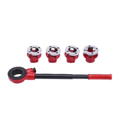 Pipe Threading Kit Manual Plumber Die Ratcheting Pipe Thread Threader Tool Round - Picture 12 of 18