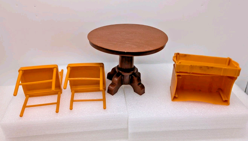 Muñecas Mattel Sunshine Family 1973 mamá papá y bebé niño con trajes zapatos muebles - Imagen 4 de 5