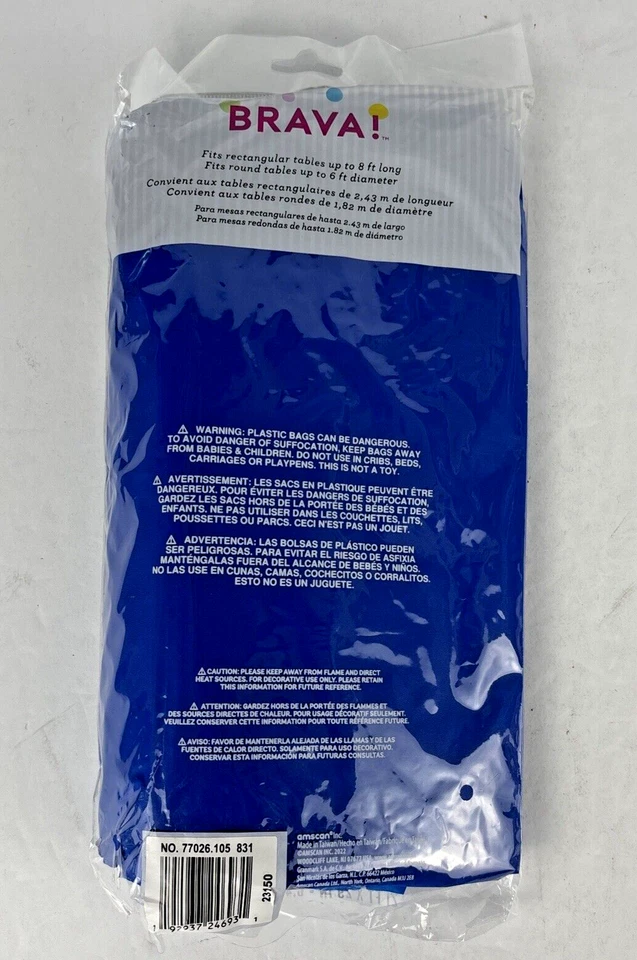 Пластиковая плиссированная синяя настольная юбка Amscan 29 дюймов x 21 фут 1 шт. - Изображение 2 из 2