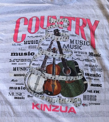 COUNTRY MUSIC XL T-Shirt Vintage 1993 Kinzua Striped Made In USA - Bild 2 von 7