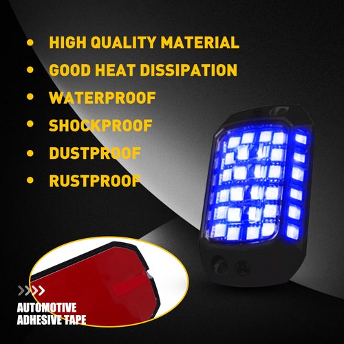 16PCS 36LED Blue Car Motorcycle Underbody Underglow Light Ambient Lamp Universal - Foto 8 di 12