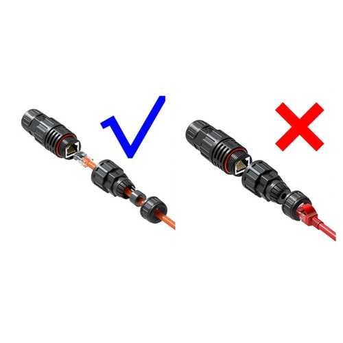 RJ45 Waterproof Connector IP68 Ethernet Cable Connector Gigabit Transmission - Afbeelding 2 van 8