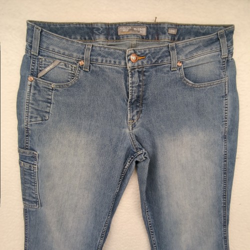 Ariat Jeans Uomo 38x34 Rebar Mid Rise Bootcut Blu Denim Abbigliamento da Lavoro Anticato - Foto 2 di 16