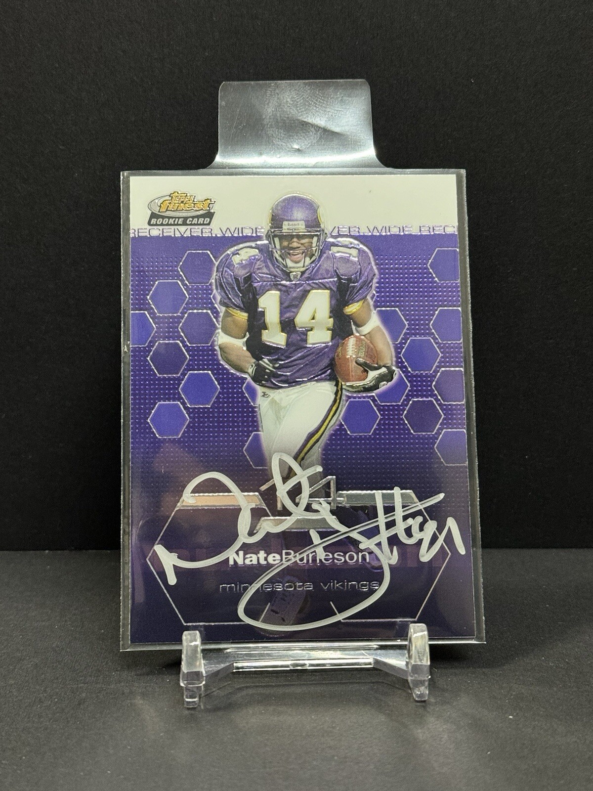 NATE BURLESON  Rookie IP AUTO RC 2003 Topps FINEST #82  Vikings Silver  READ
