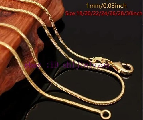 Wholesale lots 925 Silver Plated 1mm Snake Chain Necklace 16"-24" - Picture 3 of 7