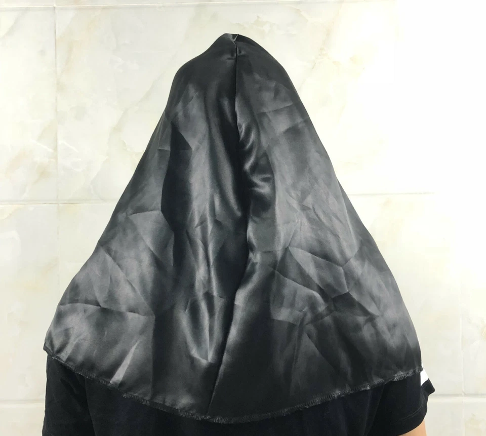 The Horror Scary Nun Latex Mask w/Headscarf Valak Cosplay for Halloween Costume - Image 4 of 4