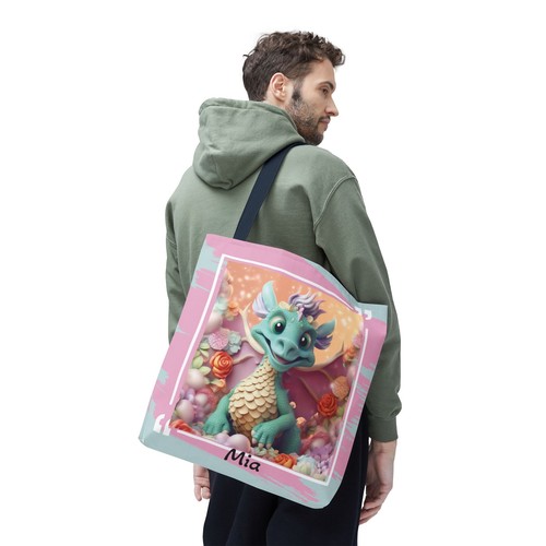 Personalized Dragon Large Tote Bag Shopping Travel Beach Bag Women Shoulder Bag - Picture 43 of 61