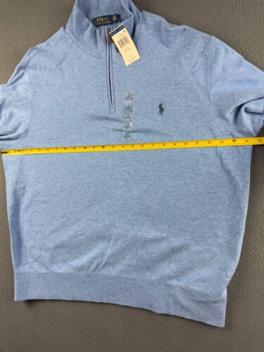 Polo Ralph Lauren Pullover Herren XL blau Estate gerippt 1/4-Reißverschluss Stehkragen adrett neu mit Etikett - Bild 8 von 12