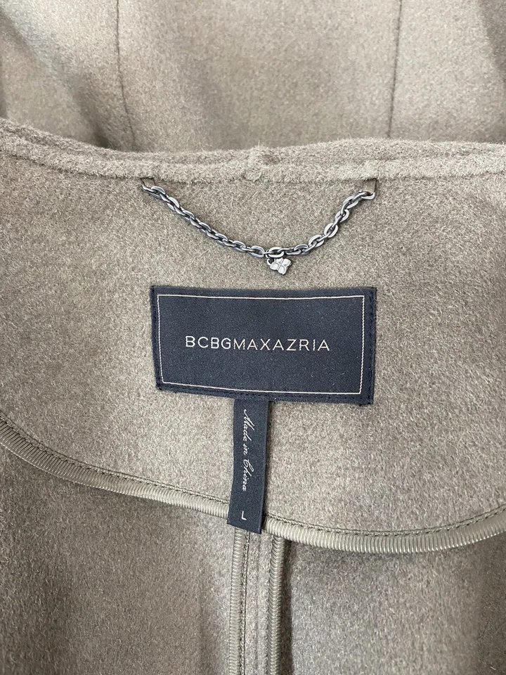 BCBG MAXAZRIA Size Large Wool Green Faux leather Detail Blazer Jacket - Image 4 of 4