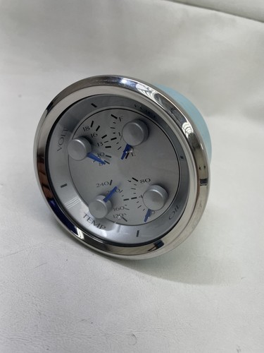 VEETHREE 781903PDFB METALLIC SILVER / BLUE 3 3/4" MULTIFUNCTION GAUGE BOAT - Foto 3 di 5