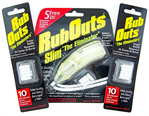 RubOuts Slim The Eliminator batteriebetriebener rotierender Radierer & Minen Posten Rub Outs - Bild 1 von 4