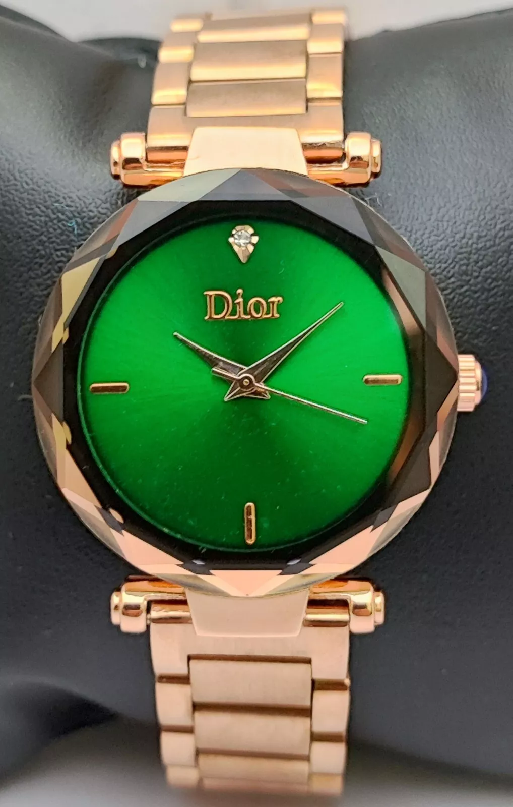 Montre bracelet de luxe Dior pour femme cadran vert quartz bracelet en acier inoxydable   livraison gratuite