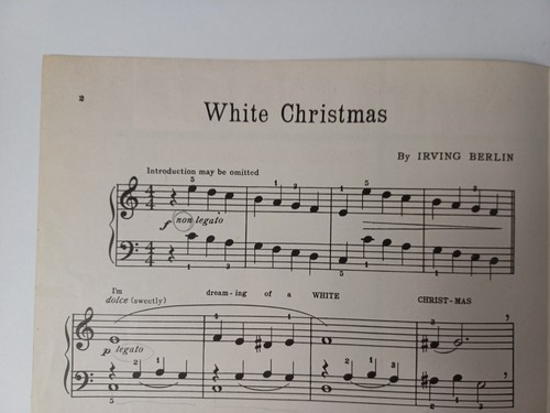 Piano Sheet Music Santa Claus is Coming to Town White Christmas Simplified Solos - Picture 3 of 4