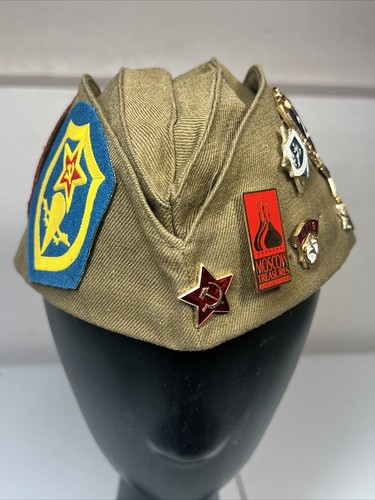 Rare Soviet Union Russian Military Hat & Pins. USSR CCCP Badge with 3 patches - Picture 13 of 17