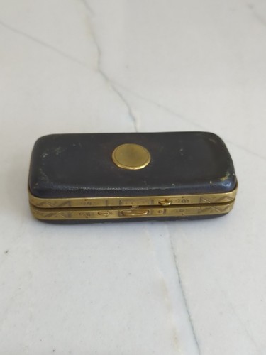 Antike Leder Zigarettenetui Vintage goldfarben Messing Zigarren