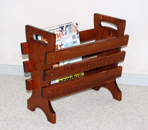 Zeitschriftenhalter kirschbaumfarben Zeitungs Ständer Holz massiv Zeitschriften - Bild 11 von 12