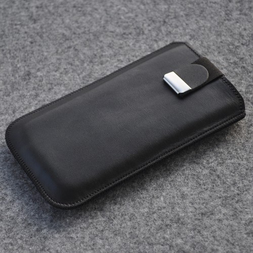 Étui noir en cuir de bovin naturel pour Oneplus, housse avec rabat magnétique - Photo 8/17
