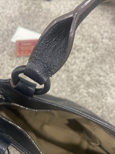 Cartier Marcello de Cartier Handbag Shoulder Bag Black Leather Tote Bag 2C Logo - Picture 22 of 23