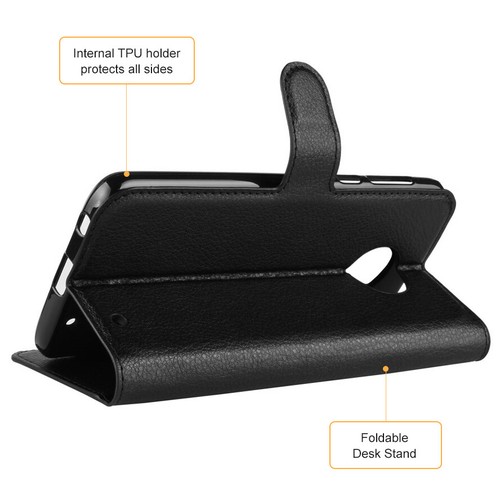 Black Wallet Pouch card slot Case Cover For Motorola Moto E14 G04 G15 G05 E20E15 - Picture 5 of 14