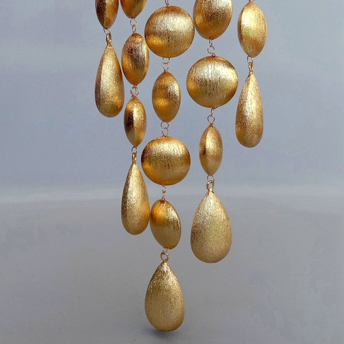 Festoon Necklace Gold Plated Brushed Bead For Women Jewelry Statement Necklace - Picture 5 of 6