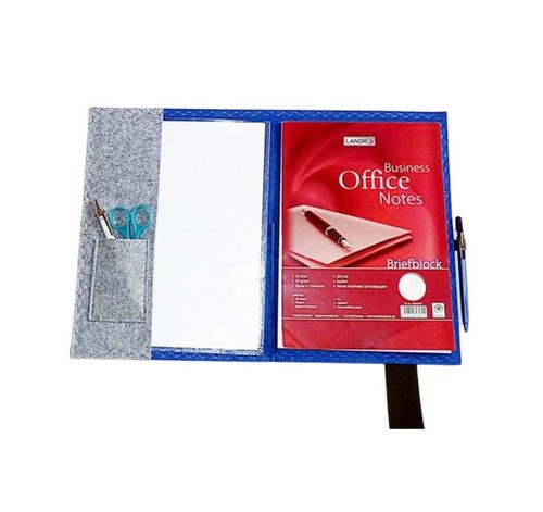 Schreibmappe A4 aus Filz blau/grau mit Block - Bild 2 von 3