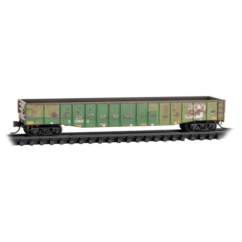 Micro-Trains N 98305090 Burlington Northern BN Weathered 50' Gondola Car Set - Picture 4 of 7
